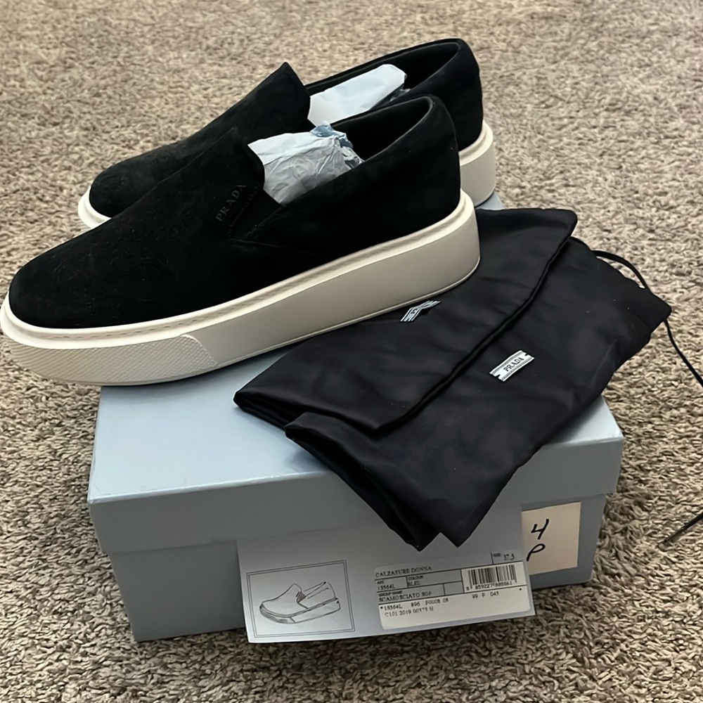 Like New Prada Bleu Slip On Platform Sneaker *Rare*